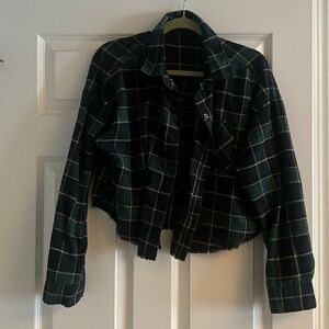 Green/Navy blue flannel